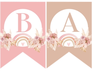 Rainbow Boho Baby Shower Banner - www.printerfairy.com design preview