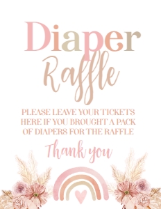 Rainbow Boho Diaper Raffle - www.printerfairy.com design preview