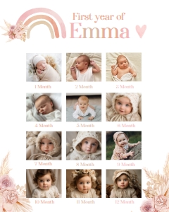 Rainbow Boho Photo Board - www.printerfairy.com design preview