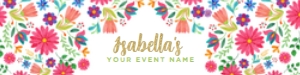 Fiesta Floral Water Bottle Label (8x2) - www.printerfairy.com: Fiesta Floral Water Bottle Labels (white) - www.printerfairy.com