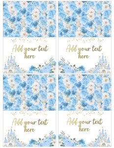 Princess Castle Birthday Food Tents (Blue) - www.printerfairy.com design preview