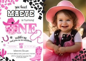Cowgirl Disco One with photo (white) - www.printerfairy.com design preview