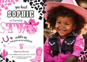 Cowgirl Disco TWO with photo (white) - www.printerfairy.com design preview
