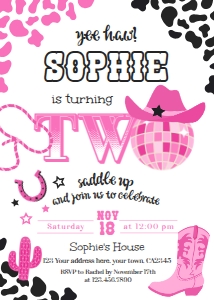 Cowgirl Disco TWO (white) - www.printerfairy.com design preview