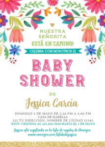 Fiesta Invitation Baby Shower Señoritas Español - www.printerfairy.com design preview