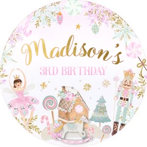 Nutcracker Birthday Topper (pink, green) - www.printerfairy.com design preview
