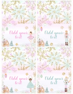 Nutcracker Birthday Food Tent (pink, mint) - www.printerfairy.com design preview