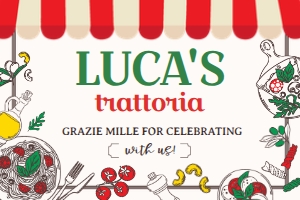 Trattoria Birthday Gable Box (red, green) - www.printerfairy.com: Trattoria Birthday Gable Box (red, green) - www.printerfairy.com