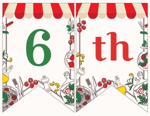 Trattoria Birthday Banner Age (red, green) - www.printerfairy.com: Trattoria Birthday Banner Birthday (red, green) - www.printerfairy.com