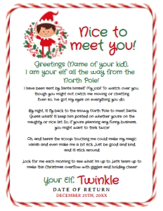 Christmas Elf First Arrival Letter - www.printerfairy.com: Christmas Elf_ First Arrival Letter - www.printerfairy.com