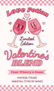 Valentine's Wine Label Invitation (Retro) - www.printerfairy.com design preview