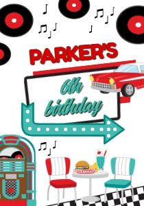Diner Retro Drink Pouch (red, turquoise) - www.printerfairy.com design preview
