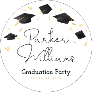 Grad Party Topper (black-gold) - www.printerfairy.com design preview