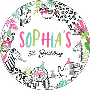 Party Animals Topper (white) - www.printerfairy.com design preview