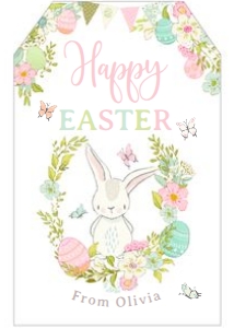 Bunnies Happy Easter Tag (white) - www.printerfairy.com design preview