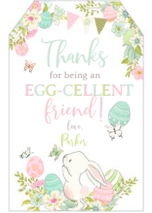 Bunnies Eggcelent Easter Tag (white) - www.printerfairy.com design preview