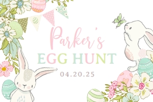 Bunnies Egg Hunt Gable Box (White) - www.printerfairy.com design preview