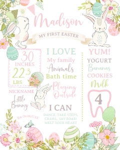 Bunnies Egg Hunt Board (White) - www.printerfairy.com design preview