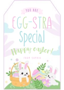 Easter Bunnies Eggstra Special Tag (pastels) - www.printerfairy.com design preview