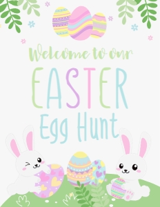 Easter Bunnies Welcome Signs (pastels) - www.printerfairy.com design preview
