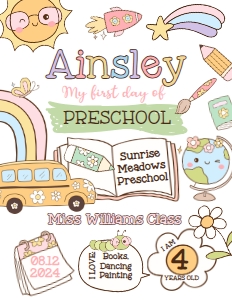 First Day of Preschool_ Board (Groovy)- www.printerfairy.com design preview
