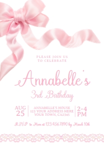 Coquette Birthday Invitation - www.printerfairy.com design preview