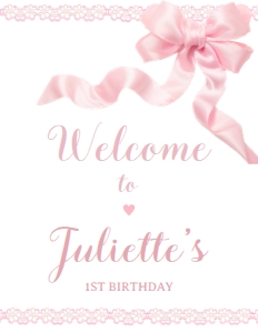 Coquette Welcome Sign - www.printerfairy.com design preview