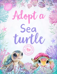 Turtle Birthday Adoption Sign and Certificate (Pink) - www.printerfairy.com design preview