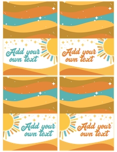 Here Comes The Sun Baby Shower Food Tents (yellow) - www.printerfairy.com design preview
