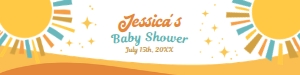 Here Comes The Sun Baby Shower Water Bottle Label (yellow) - www.printerfairy.com design preview
