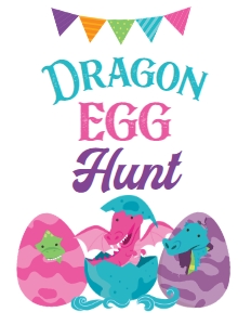 Dragons Birthday Egg Hunt (pink&purple) - www.printerfairy.com design preview