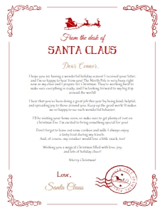 Official Letter to Santa 8.5x11 (royal) (red) - www.printerfairy.com design preview