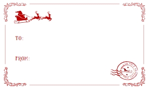 Official Letter to Santa (gift label) (red) - www.printerfairy.com design preview