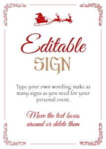 Official Letter to Santa (editable sign) 5x7 (red) - www.printerfairy.com design preview
