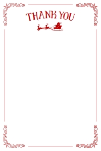 Official Letter to Santa thank you card (blank) (red) - www.printerfairy.com design preview