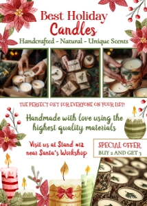Christmas Market Flyer CANDLES_2 (red, green) - www.printerfairy.com design preview