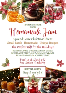 Christmas Market Flyer JAM_2 (red, green) - www.printerfairy.com design preview