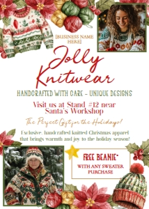 Christmas Market Flyer CLOTHES_2 (red, green) - www.printerfairy.com design preview