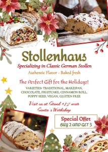 Christmas Market Flyer STOLLEN (red, green) - www.printerfairy.com design preview