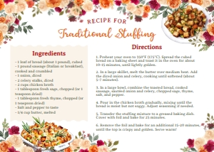 Thanksgiving Recipe Card STUFFING (7x5) - www.printerfairy.com design preview