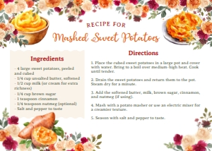 Thanksgiving Recipe Card MASHED POTATO (7x5) - www.printerfairy.com design preview
