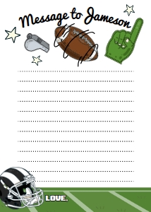 American Football Time Capsule Card (green) - www.printerfairy.com: American Football Time Capsule Sign (green) - www.printerfairy.com