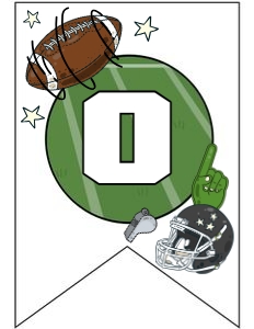 American Football ONE Banner (green) - www.printerfairy.com design preview