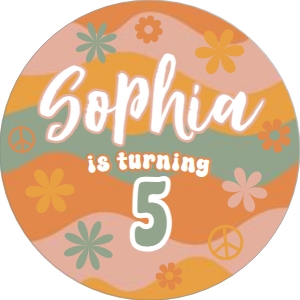 Groovy Birthday Topper (PFGO2) - www.printerfairy.com design preview