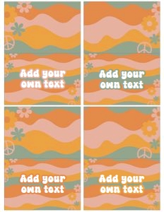 Groovy Birthday Food Tents (PFGO2) - www.printerfairy.com design preview