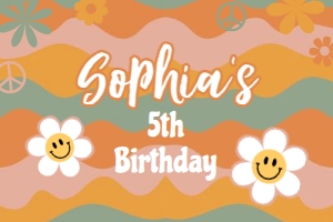Groovy Birthday Gable Box Label (PFGO2) - www.printerfairy.com design preview
