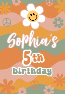 Groovy Birthday Drink Pouch Label (PFGO2) - www.printerfairy.com design preview