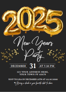 New Year Invitation_3 (gold) - www.printerfairy.com design preview