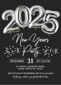 New Year Invitation_3 (silver) - www.printerfairy.com design preview