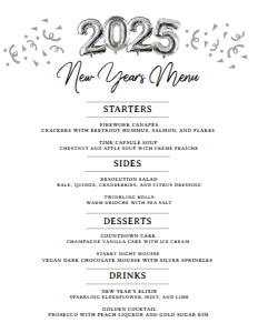 New Year Menu (white-silver) - www.printerfairy.com design preview